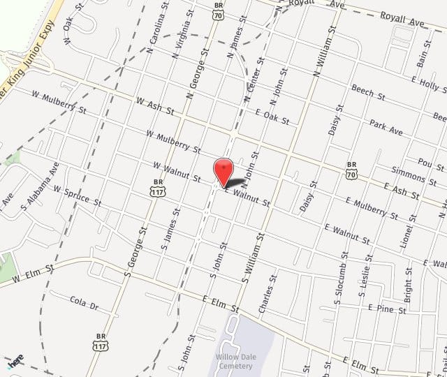 Location Map: 102 E. Walnut St. Goldsboro, NC 27530