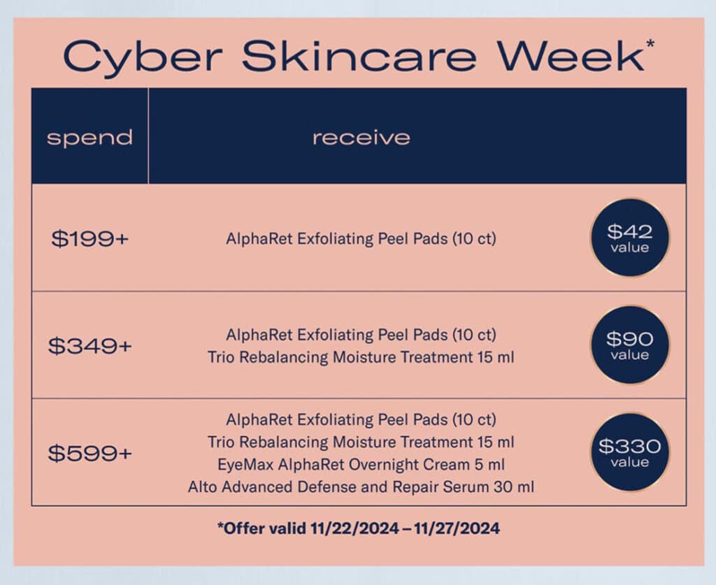 Nov 22-25 skinbetter Black Friday specials